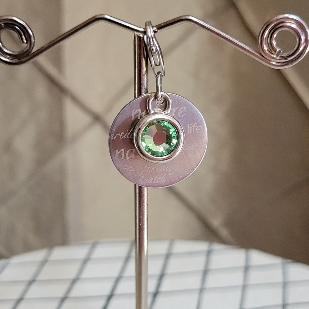 EUC- RARE Retired Touchstone Crystal by Swarovski 'Nature' Green Charm